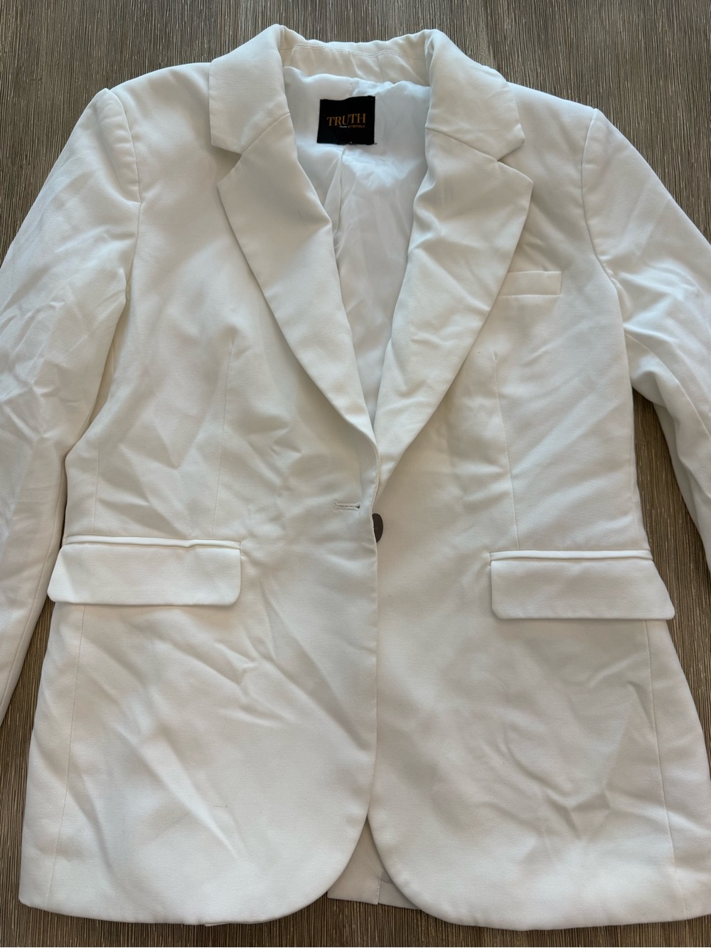 Truth by Republic Women's White Single-Button Tailored Blazer